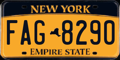 NY license plate FAG8290