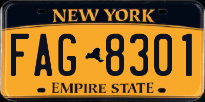 NY license plate FAG8301