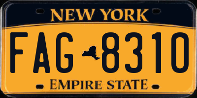 NY license plate FAG8310