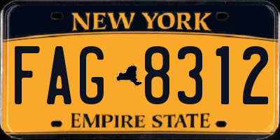 NY license plate FAG8312