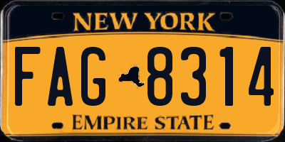 NY license plate FAG8314