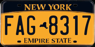 NY license plate FAG8317
