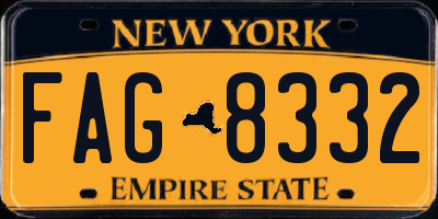 NY license plate FAG8332