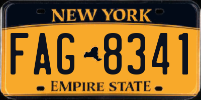 NY license plate FAG8341