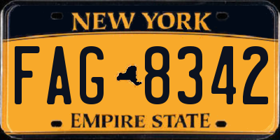 NY license plate FAG8342