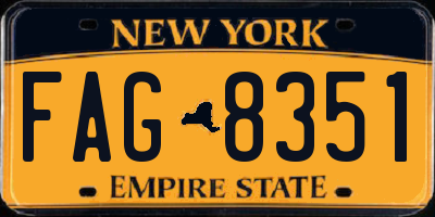 NY license plate FAG8351