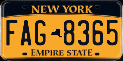 NY license plate FAG8365