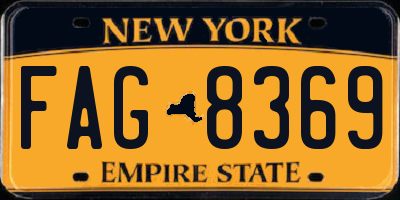 NY license plate FAG8369