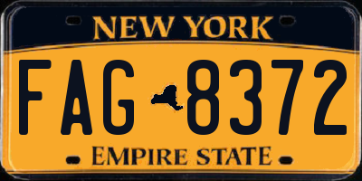 NY license plate FAG8372