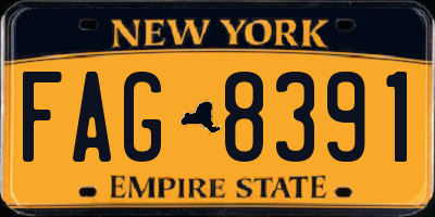 NY license plate FAG8391