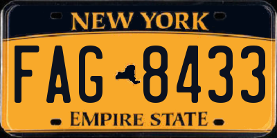 NY license plate FAG8433