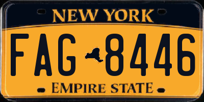 NY license plate FAG8446