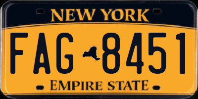 NY license plate FAG8451