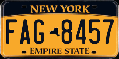 NY license plate FAG8457