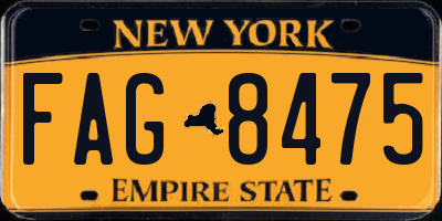 NY license plate FAG8475