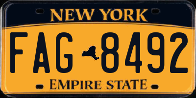 NY license plate FAG8492