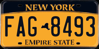 NY license plate FAG8493