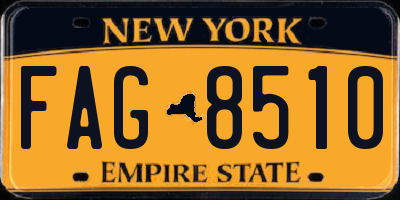 NY license plate FAG8510