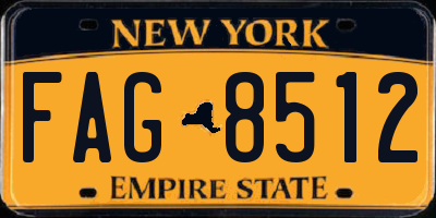 NY license plate FAG8512