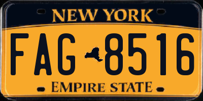 NY license plate FAG8516