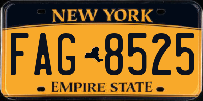 NY license plate FAG8525