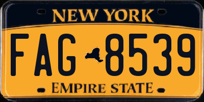 NY license plate FAG8539