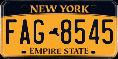 NY license plate FAG8545