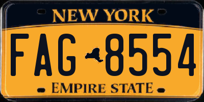 NY license plate FAG8554