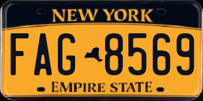 NY license plate FAG8569