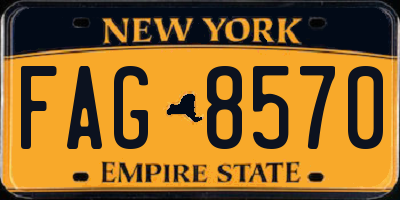 NY license plate FAG8570