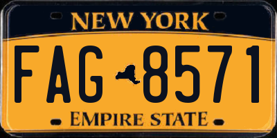 NY license plate FAG8571