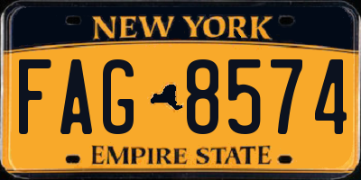 NY license plate FAG8574