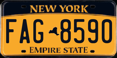 NY license plate FAG8590