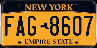 NY license plate FAG8607