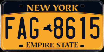NY license plate FAG8615