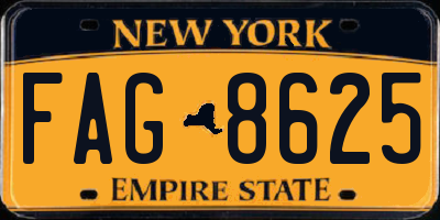 NY license plate FAG8625