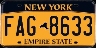 NY license plate FAG8633