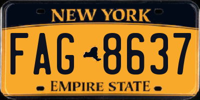 NY license plate FAG8637