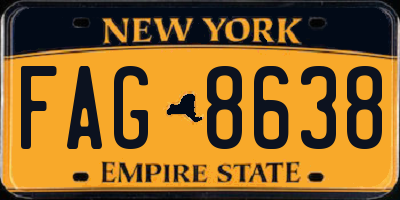 NY license plate FAG8638