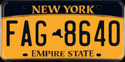 NY license plate FAG8640