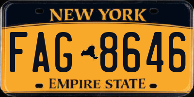 NY license plate FAG8646