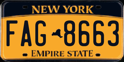 NY license plate FAG8663