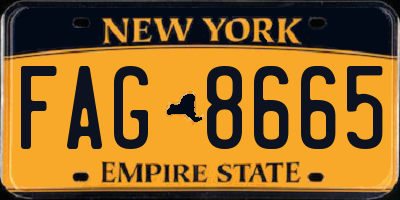 NY license plate FAG8665