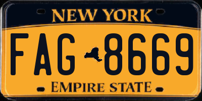 NY license plate FAG8669