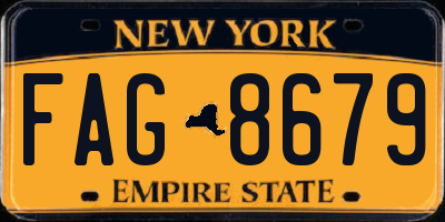 NY license plate FAG8679