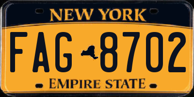 NY license plate FAG8702