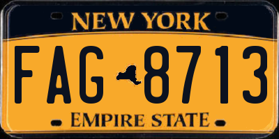 NY license plate FAG8713