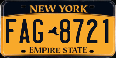 NY license plate FAG8721