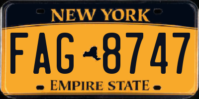 NY license plate FAG8747