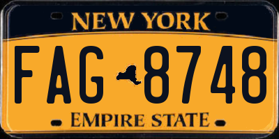 NY license plate FAG8748